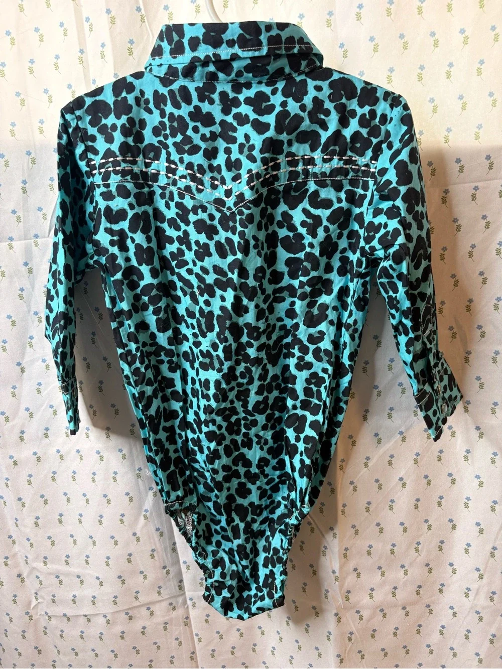 CH Turquoise Leopard Print Kids One-Piece Bodysuit